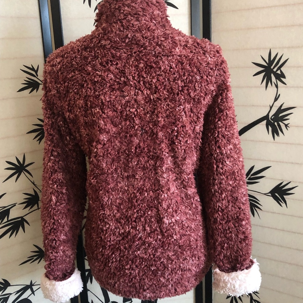 HOT DEAL! Weatherproof Vintage Long Sleeve Fleece Pullover Size L Rustic Red - Picture 7 of 11